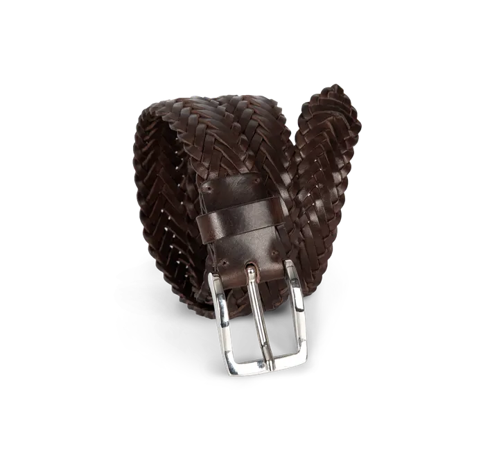 Geflochtener Ledergürtel Dark Brown