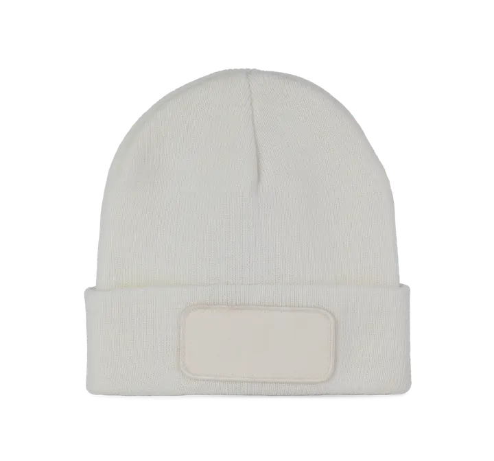 Bonnet recyclé avec patch et doublure Thinsulate™ White