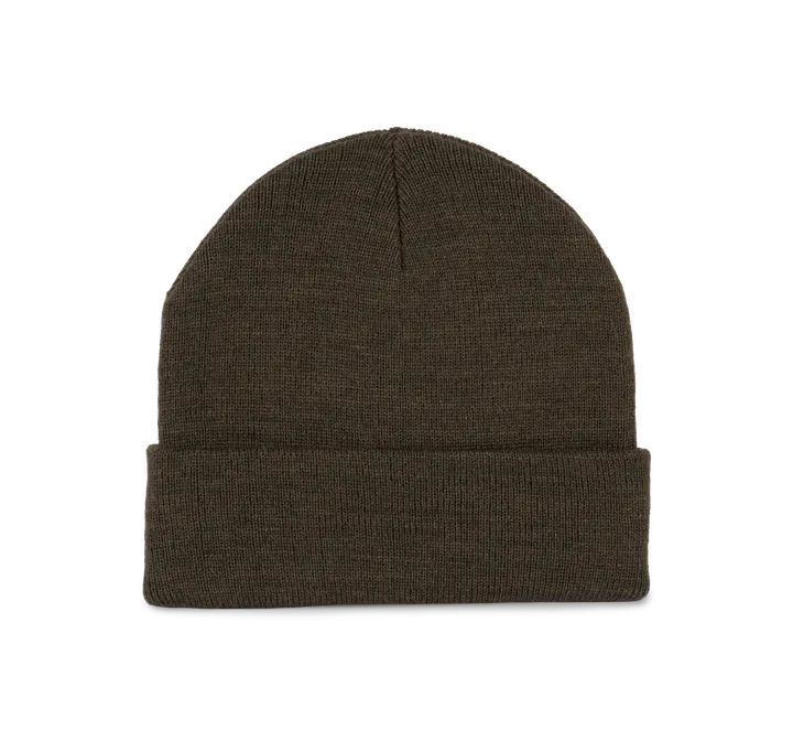 Bonnet recyclé avec revers tricoté Dark Khaki