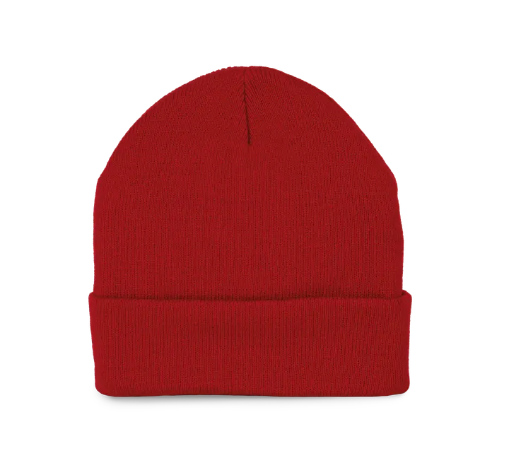 Bonnet recyclé avec revers tricoté Red