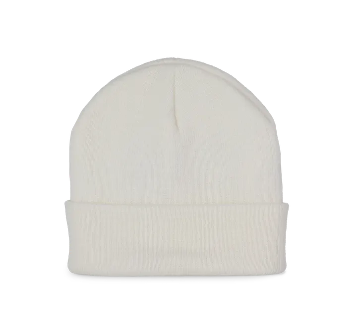 Bonnet recyclé avec revers tricoté White