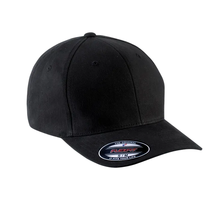 Casquette Flexfit coton brossé - 6 panneaux Black