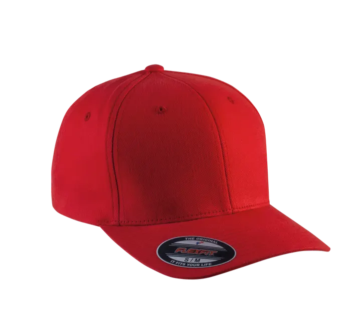 Casquette Flexfit coton brossé - 6 panneaux Red