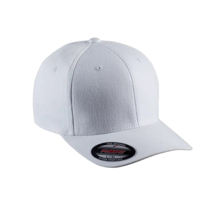 Casquette Flexfit coton brossé - 6 panneaux White