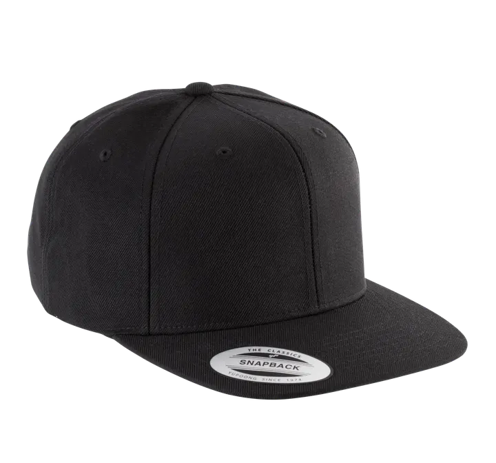 Casquette visière plate - 6 panneaux Black