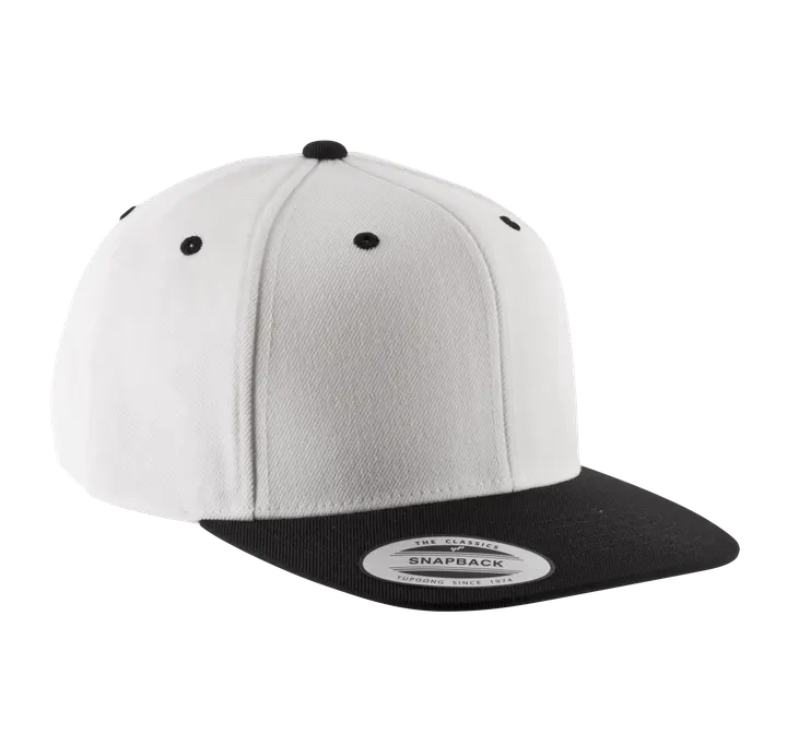 Casquette visière plate - 6 panneaux White / Black