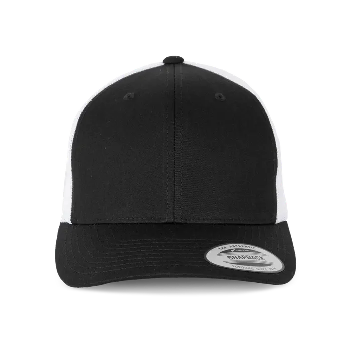 Casquette Trucker modèle rétro - 6 panneaux Black / White