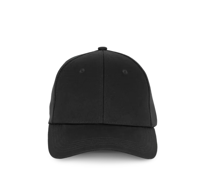 6-Panel-Kappe aus recycelter Baumwolle Black