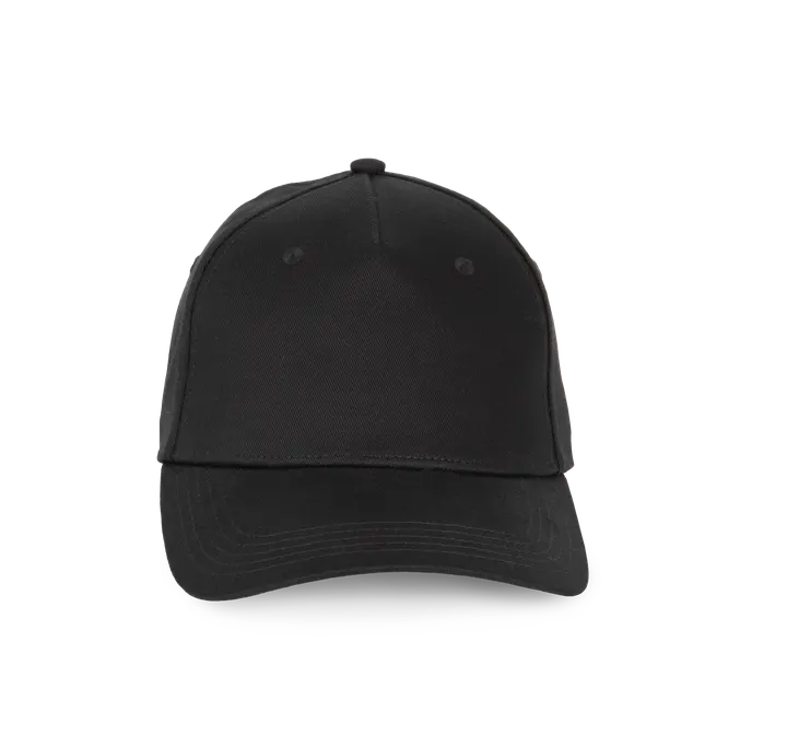 5-Panel-Kappe aus recycelter Baumwolle Black