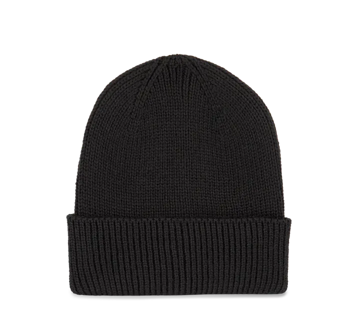 Bonnet côtelé avec revers Black