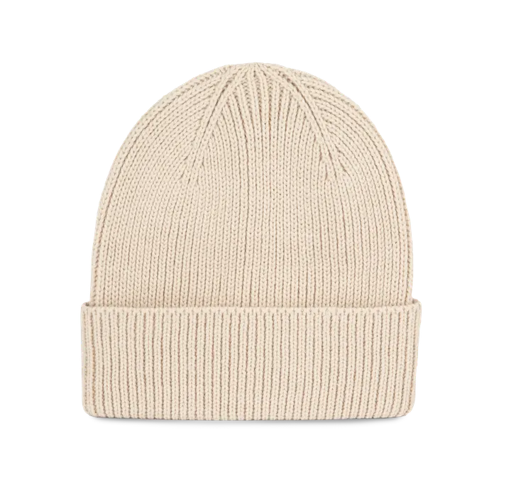 Bonnet côtelé avec revers Light Sand