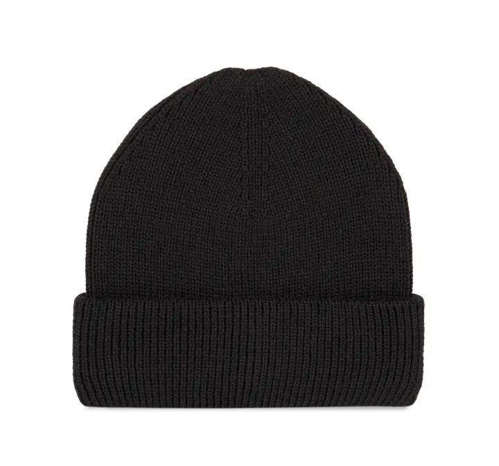 Bonnet côtelé à double revers Black