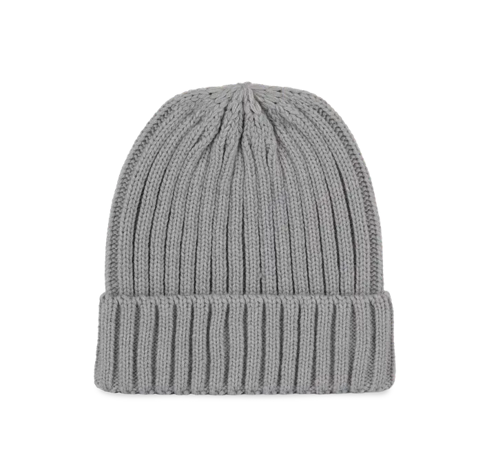 Bonnet à double côte et revers Granite Grey