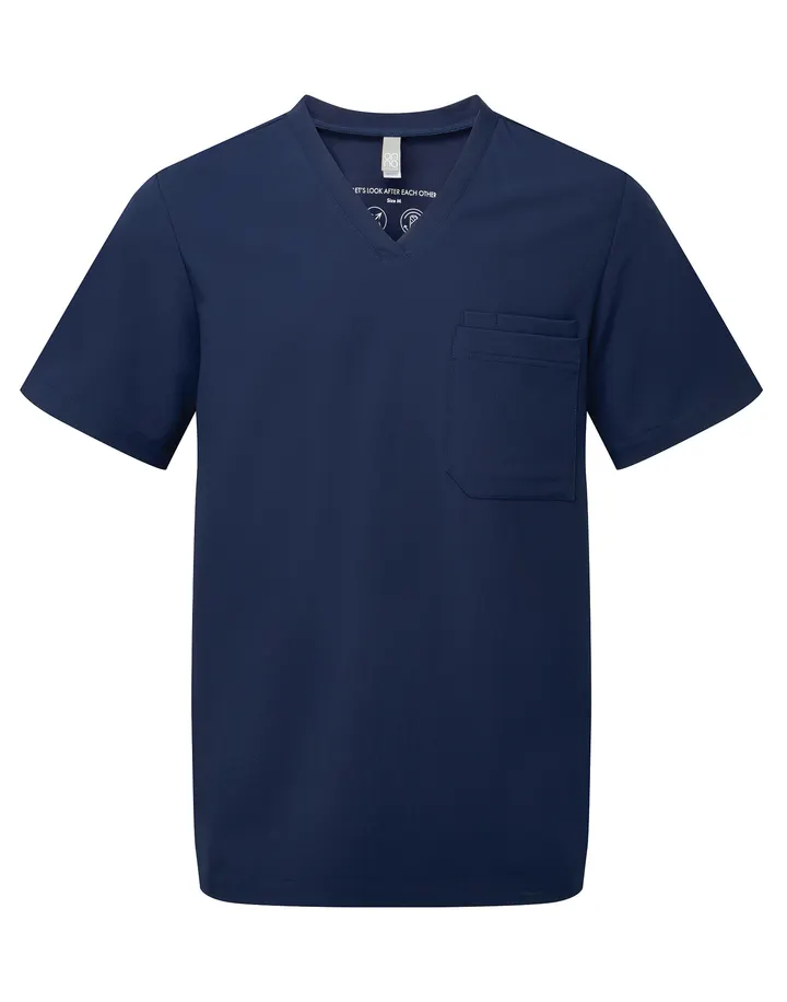 Stretch-Tunika für Herren mit kurzen Ärmeln Navy