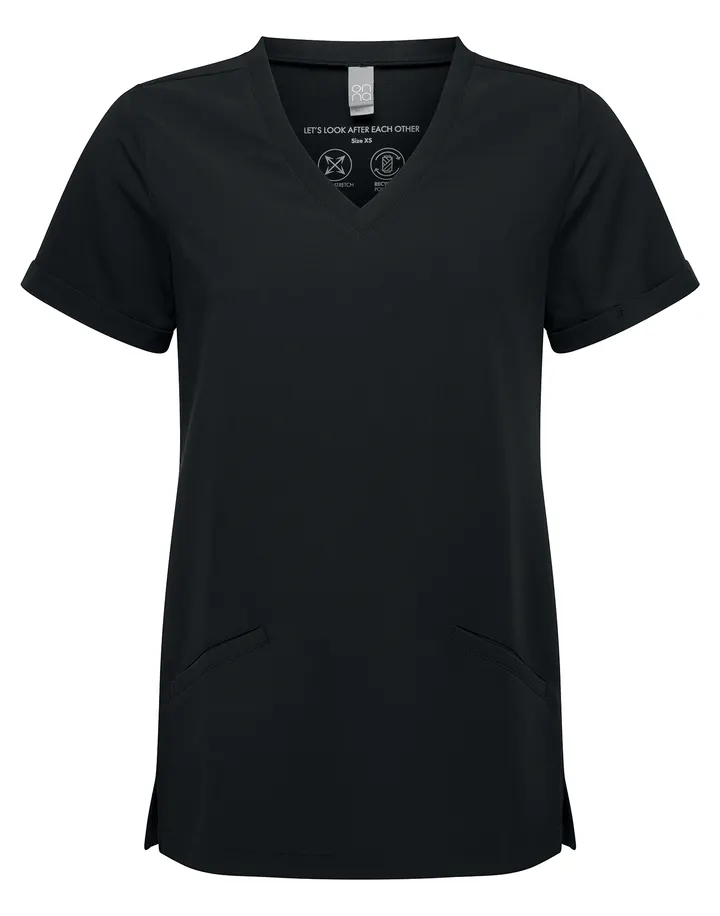 Tunika mit Stretchanteil und kurzen Ärmeln, Damen Black