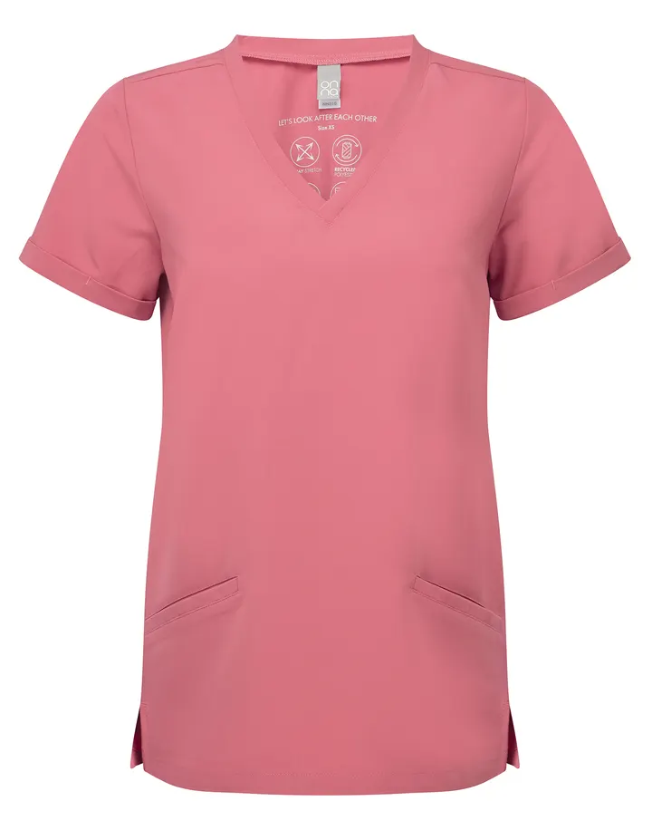 Tunika mit Stretchanteil und kurzen Ärmeln, Damen Calm Pink