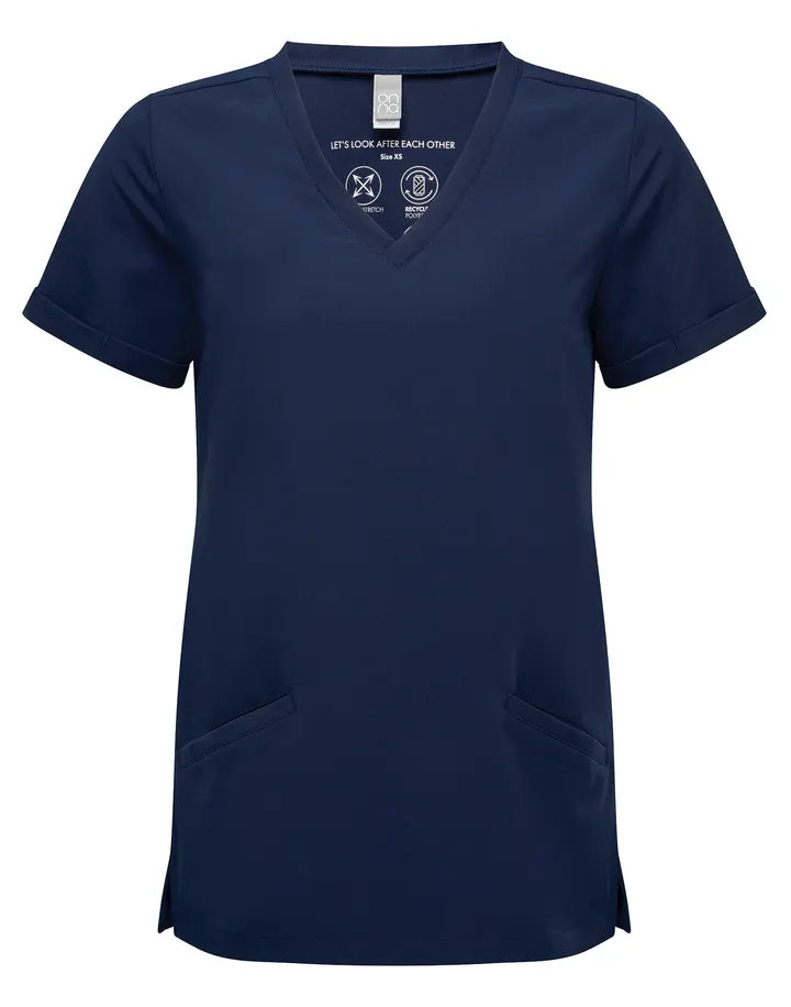 Tunika mit Stretchanteil und kurzen Ärmeln, Damen Navy
