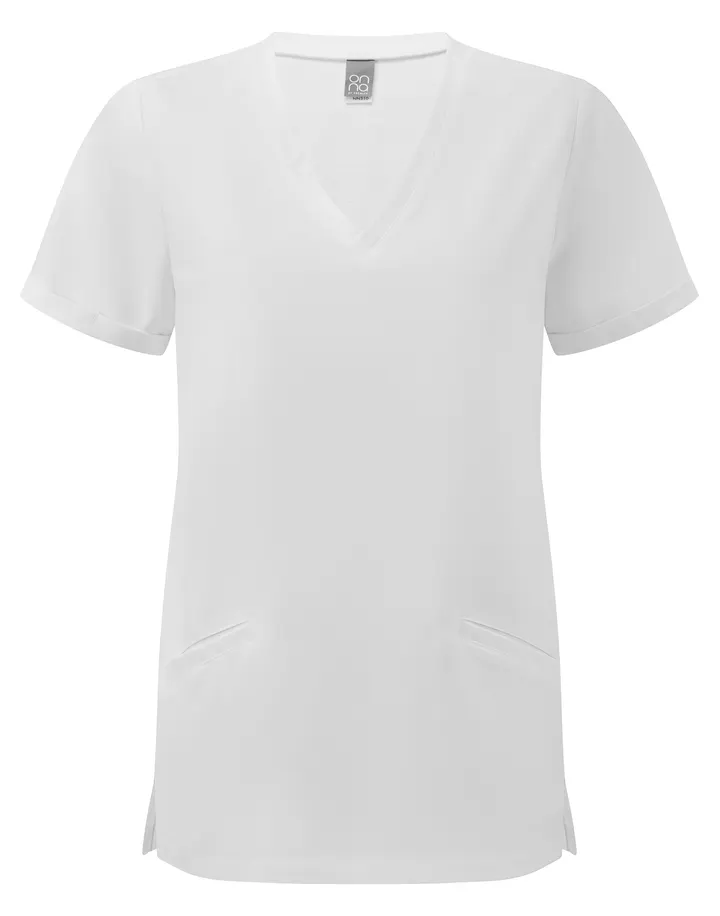Tunika mit Stretchanteil und kurzen Ärmeln, Damen Vital white