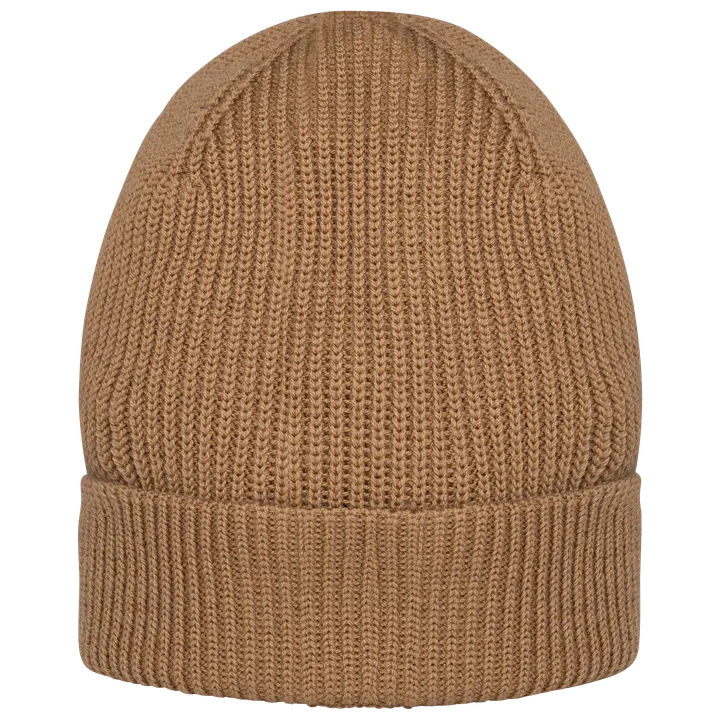 Umweltfreundliche Unisex Mütze aus Merinowolle Dark camel