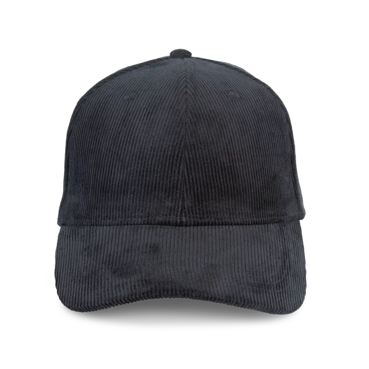 Casquette écoresponsable en velours côtelé 6 panneaux unisexe Black