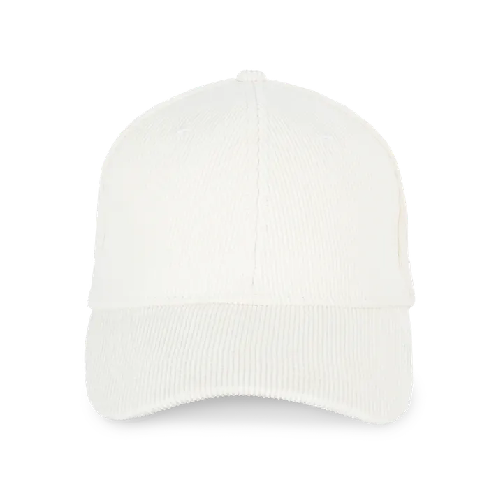 Casquette écoresponsable en velours côtelé 6 panneaux unisexe Ivory