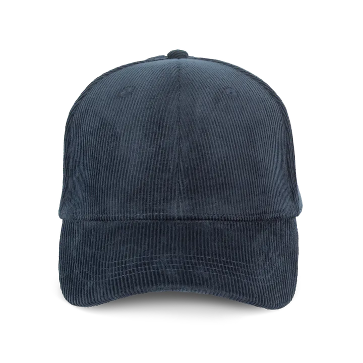 Casquette écoresponsable en velours côtelé 6 panneaux unisexe Navy Blue