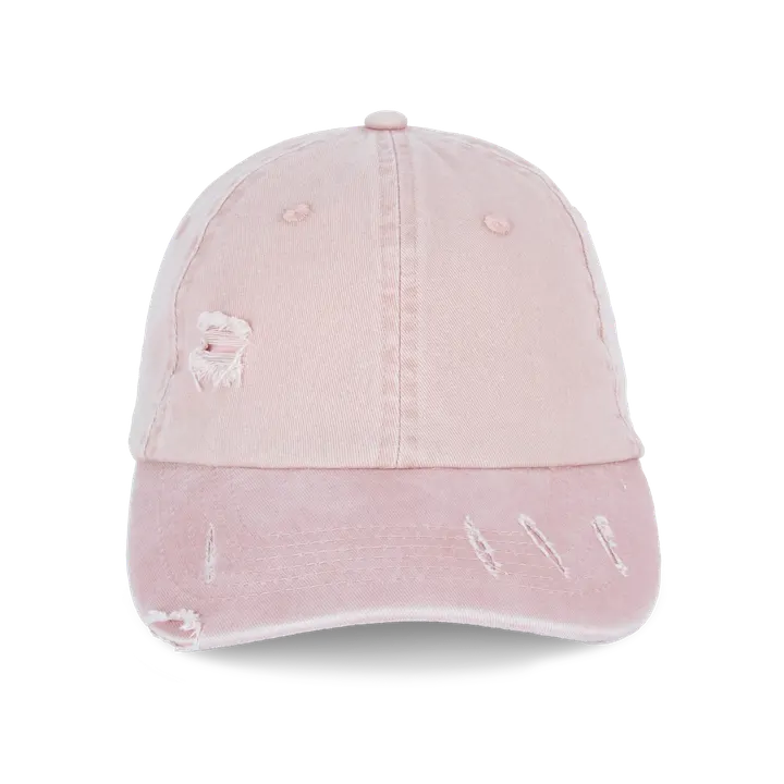 Umweltfreundliche Unisex Kappe im zerrissenen Look Washed Petal Rose