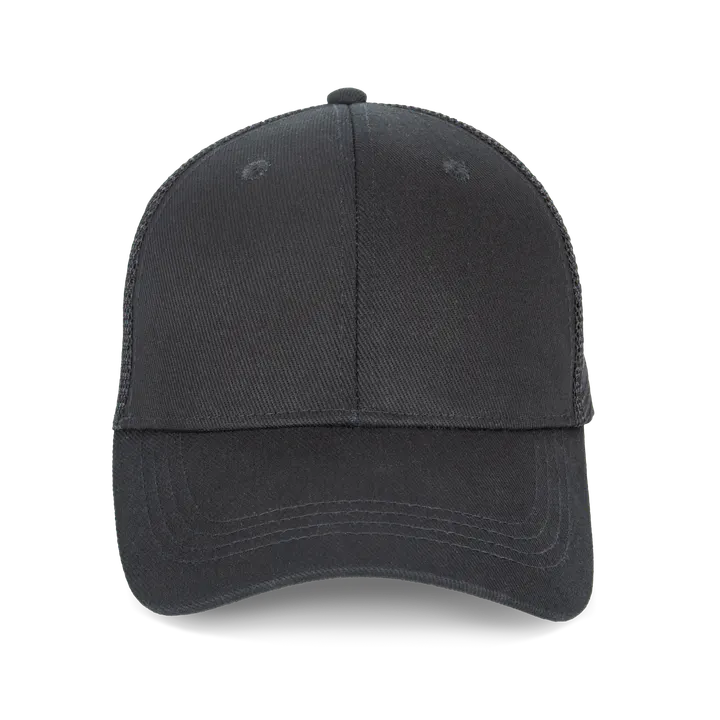 Casquette trucker écoresponsable 6 panneaux unisexe Black