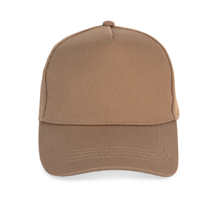Umweltfreundliche Unisex-Kappe – 5 Panels Dark camel