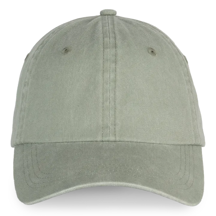 Umweltfreundliche ausgewaschene Unisex-Kappe Washed Almond Green