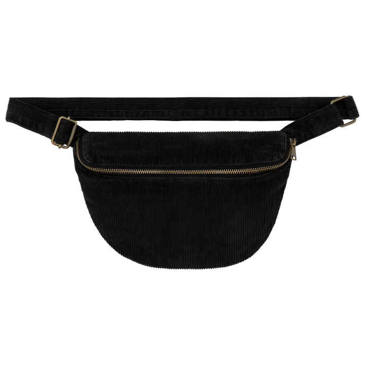 Umweltfreundliche Ausgewaschener Gürteltasche aus Kord Washed black