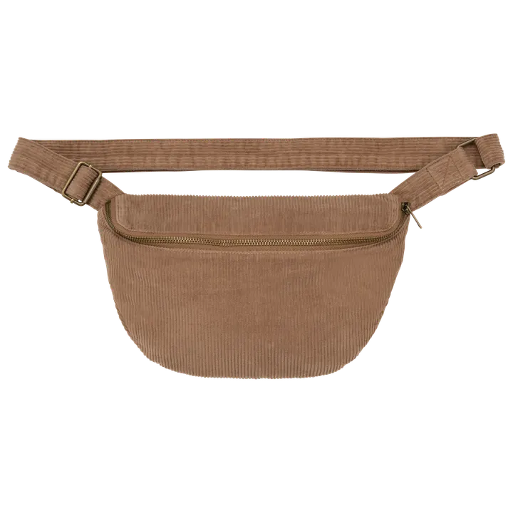 Umweltfreundliche Ausgewaschener Gürteltasche aus Kord Washed Dark Camel