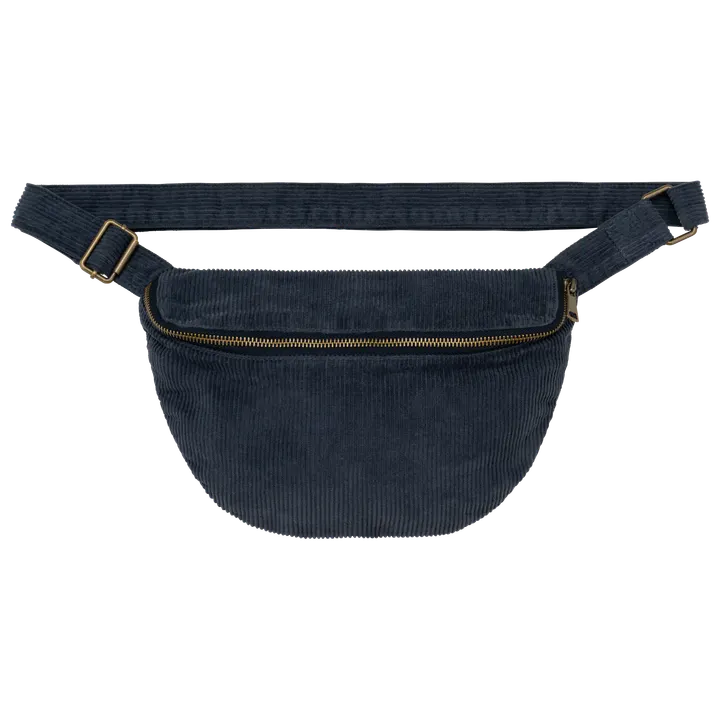 Umweltfreundliche Ausgewaschener Gürteltasche aus Kord Washed Navy Blue