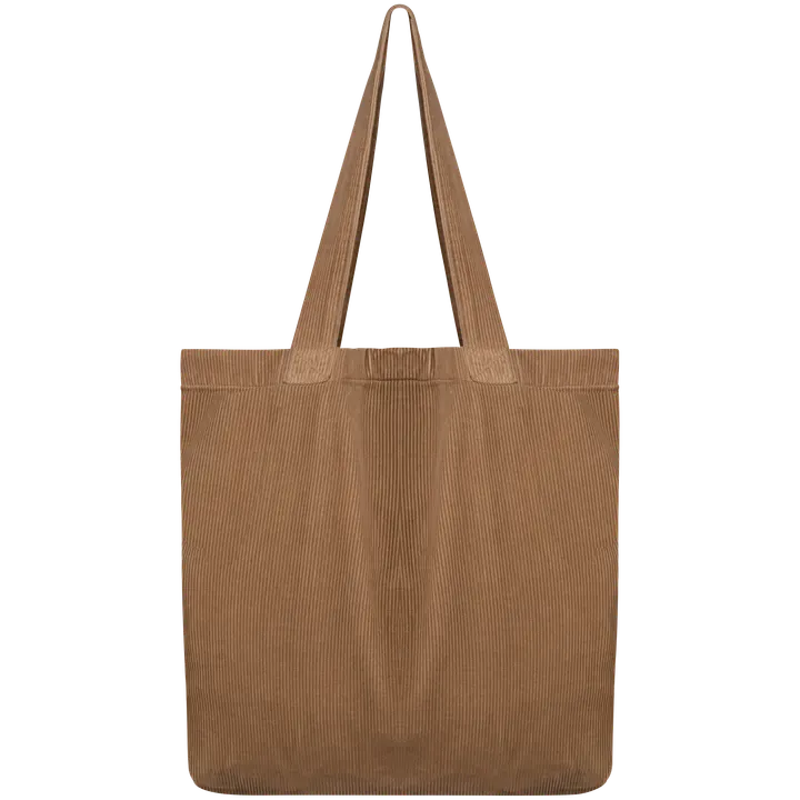 Umweltfreundliche ausgewaschene Tasche aus Kord Washed Dark Camel