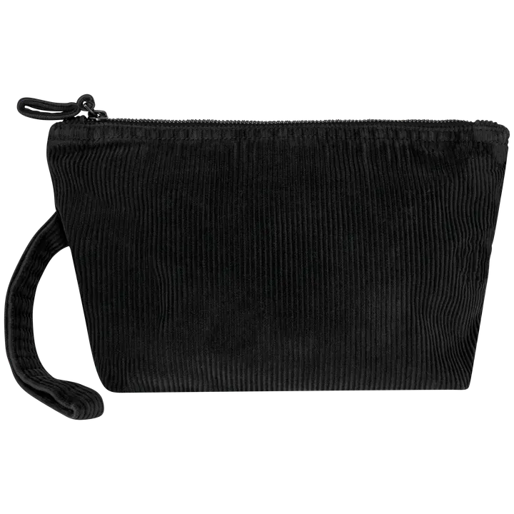 Umweltfreundliche ausgewaschene kleine Tasche aus Kord Washed black