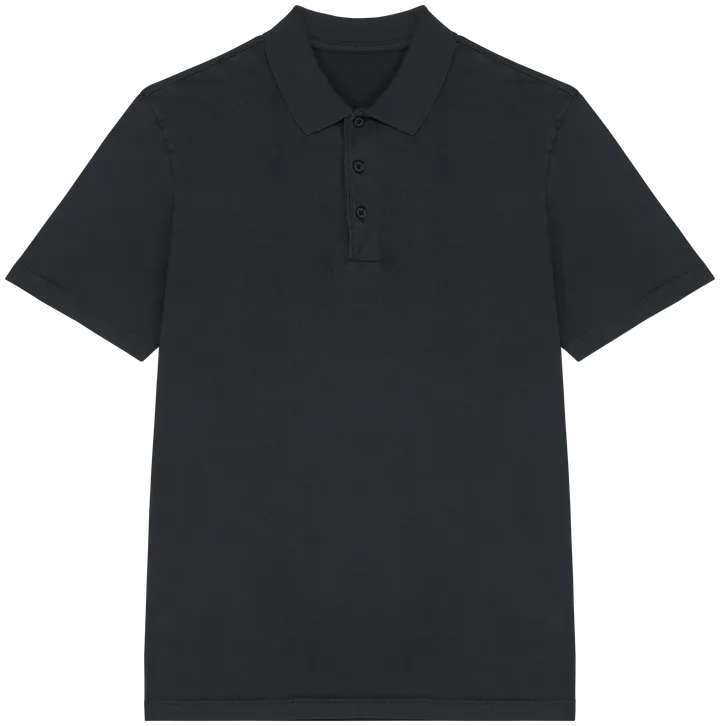 Polo écoresponsable délavé en jersey homme Washed Coal Grey