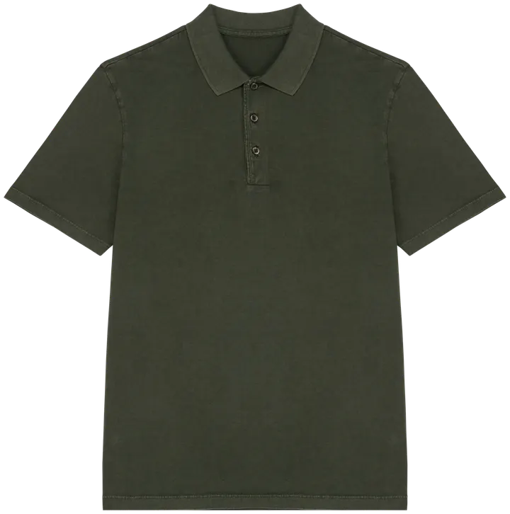 Polo écoresponsable délavé en jersey homme Washed Organic Khaki