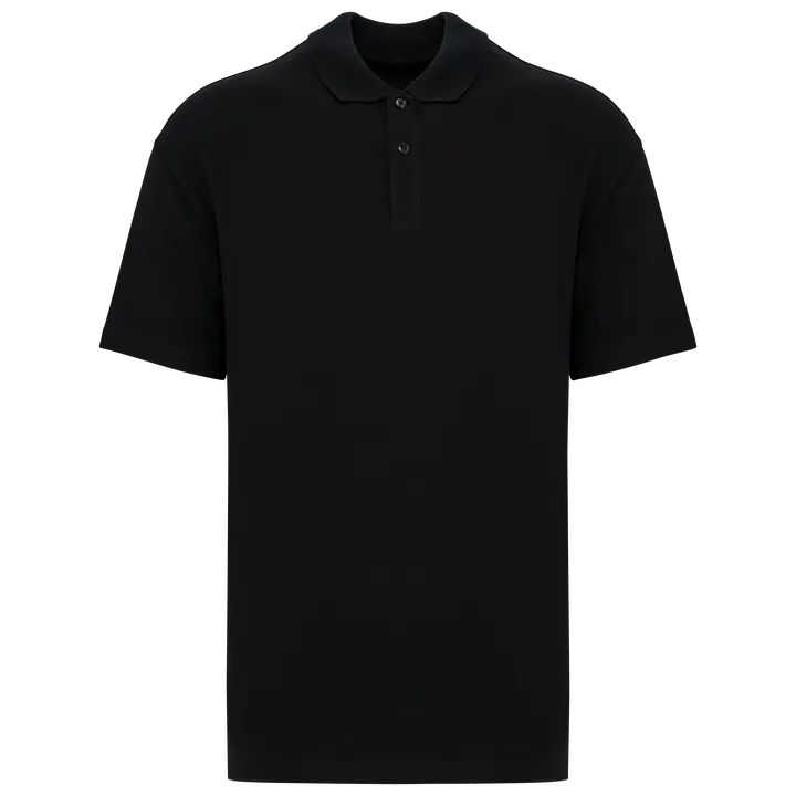 Polo écoresponsable maille piquée à épaules tombantes homme Black