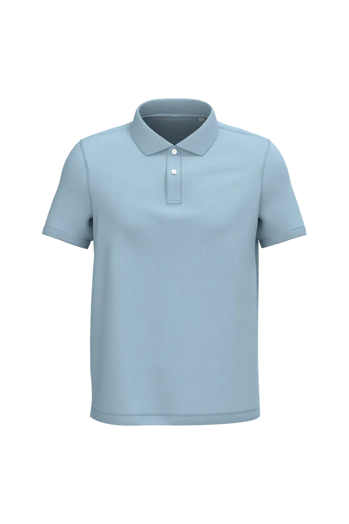 Polo écoresponsable maille piquée homme Aquamarine