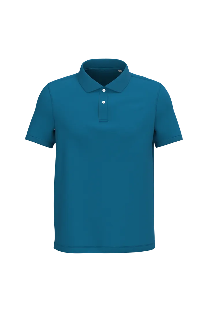 Polo écoresponsable maille piquée homme Blue Sapphire