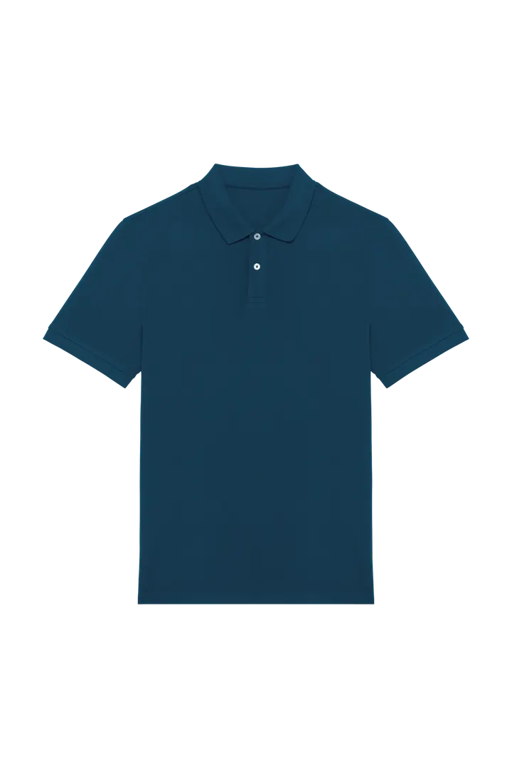 Polo écoresponsable maille piquée homme Peacock Blue