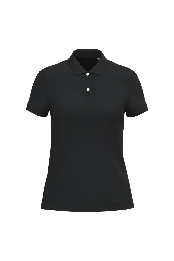 Polo écoresponsable maille piquée femme Black