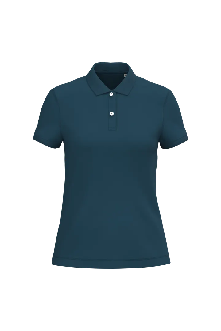Polo écoresponsable maille piquée femme Peacock Blue