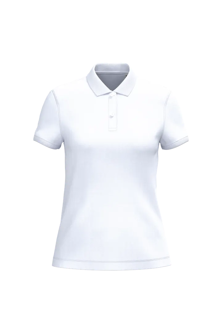 Polo écoresponsable maille piquée femme White