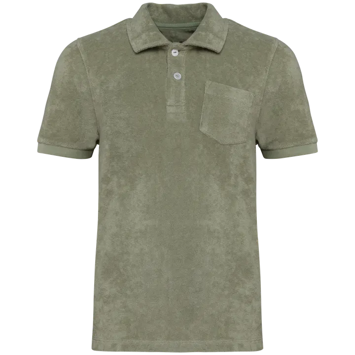 Polo écoresponsable en éponge garçon Almond Green