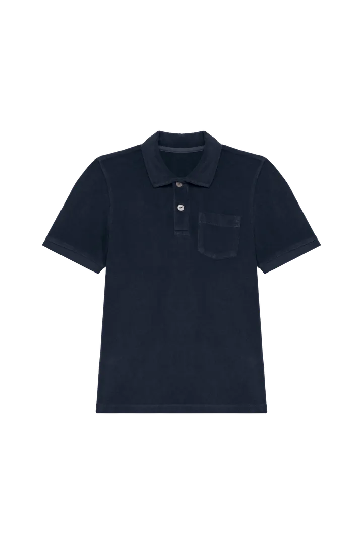 Polo écoresponsable en éponge garçon Navy Blue
