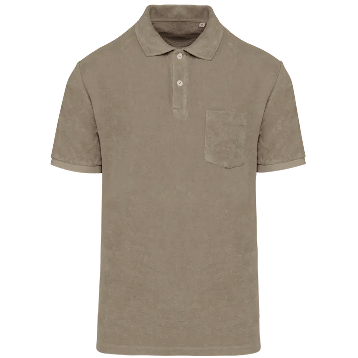 Umweltfreundliches Herren-Polohemd aus Frottee Cream Coffee