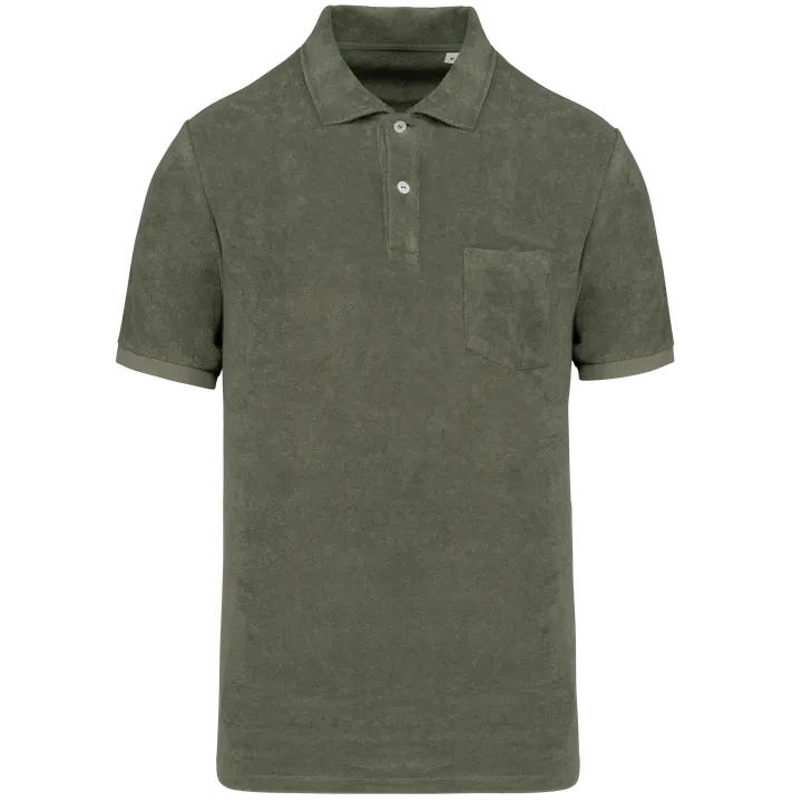 Umweltfreundliches Herren-Polohemd aus Frottee Organic Khaki