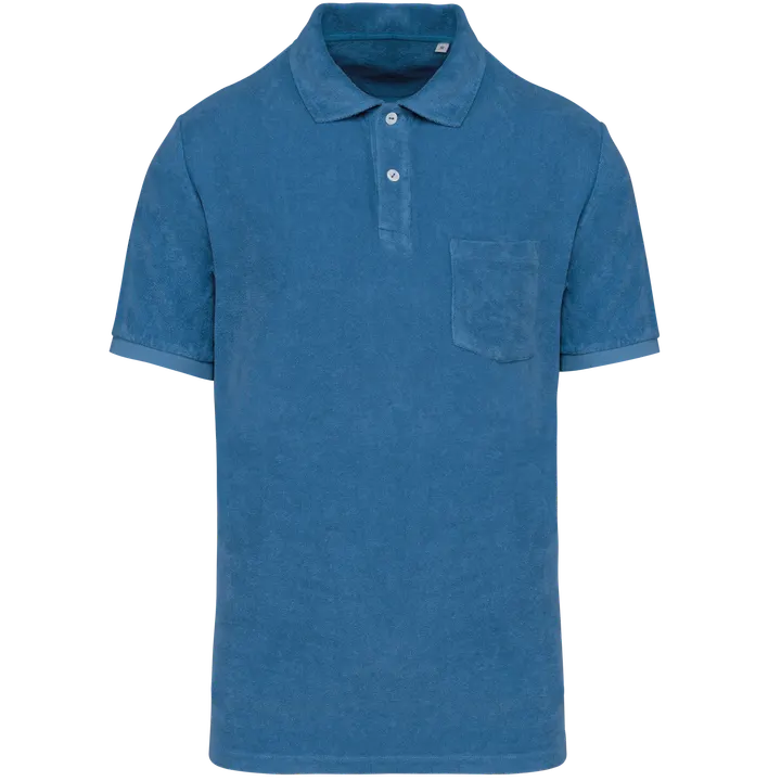 Umweltfreundliches Herren-Polohemd aus Frottee Riviera Blue