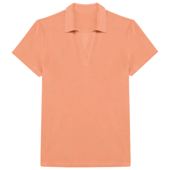 Polo écoresponsable en éponge femme Apricot